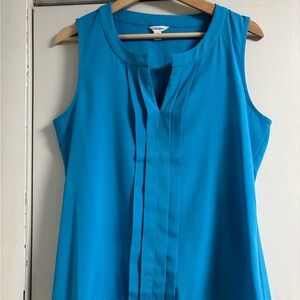 Calvin Klein Vibrant Blue Pleated Blouse